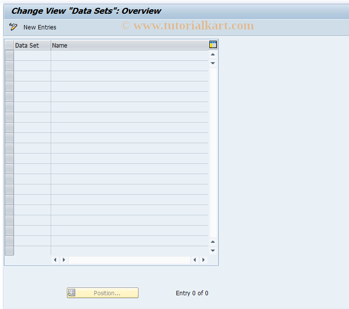 SAP TCode REGC0023 - Data Sets