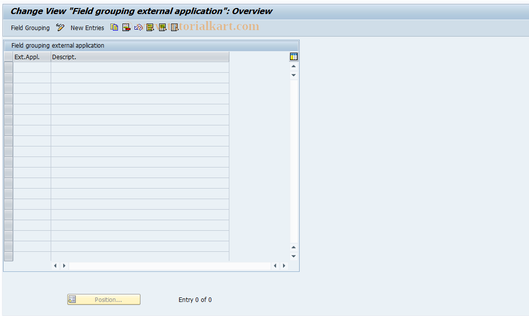 SAP TCode REGC0105 - Field Modific. per External  Application