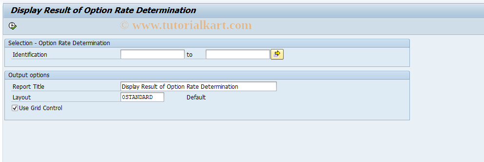 SAP TCode REISITORCALC - Info System: Option Rate - Calcul.