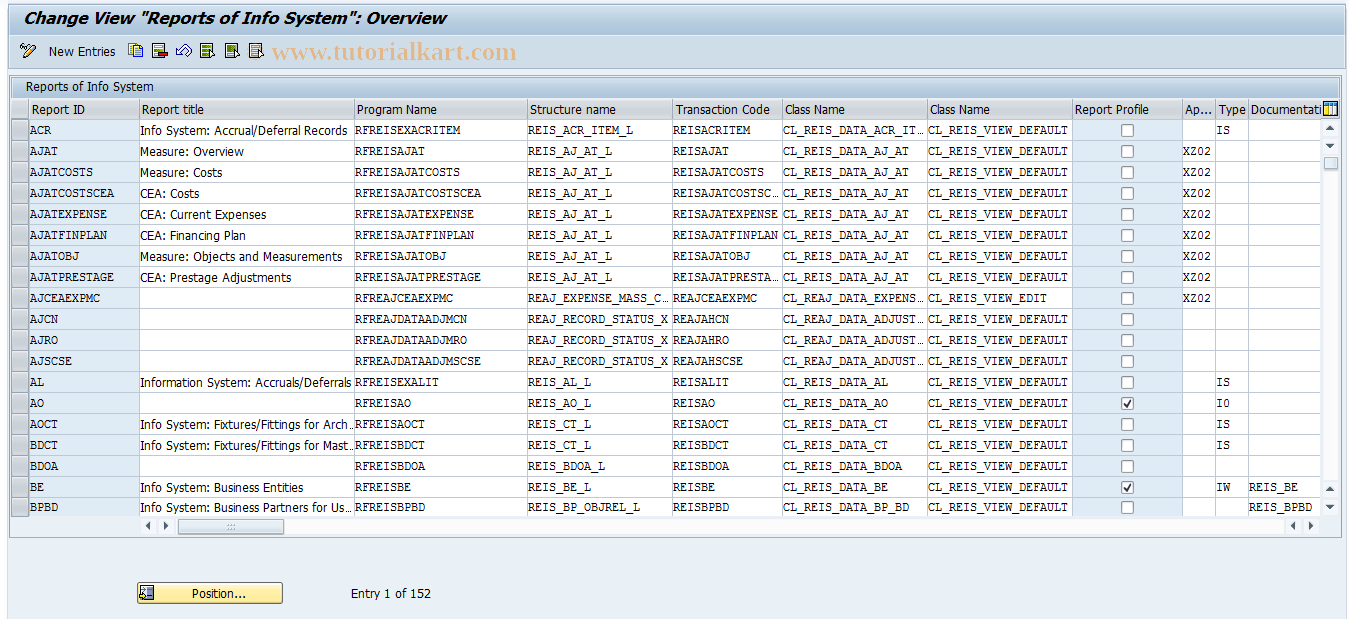 SAP TCode REISREP - Reports of Info System