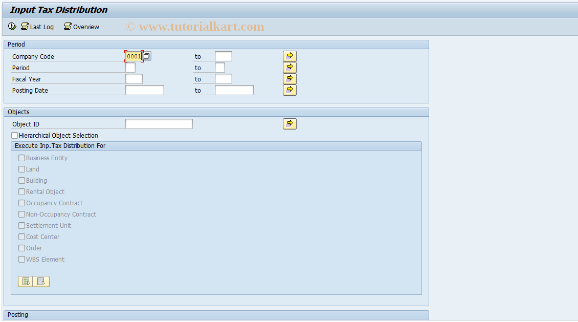 SAP TCode REITDS - Input Tax Distribution