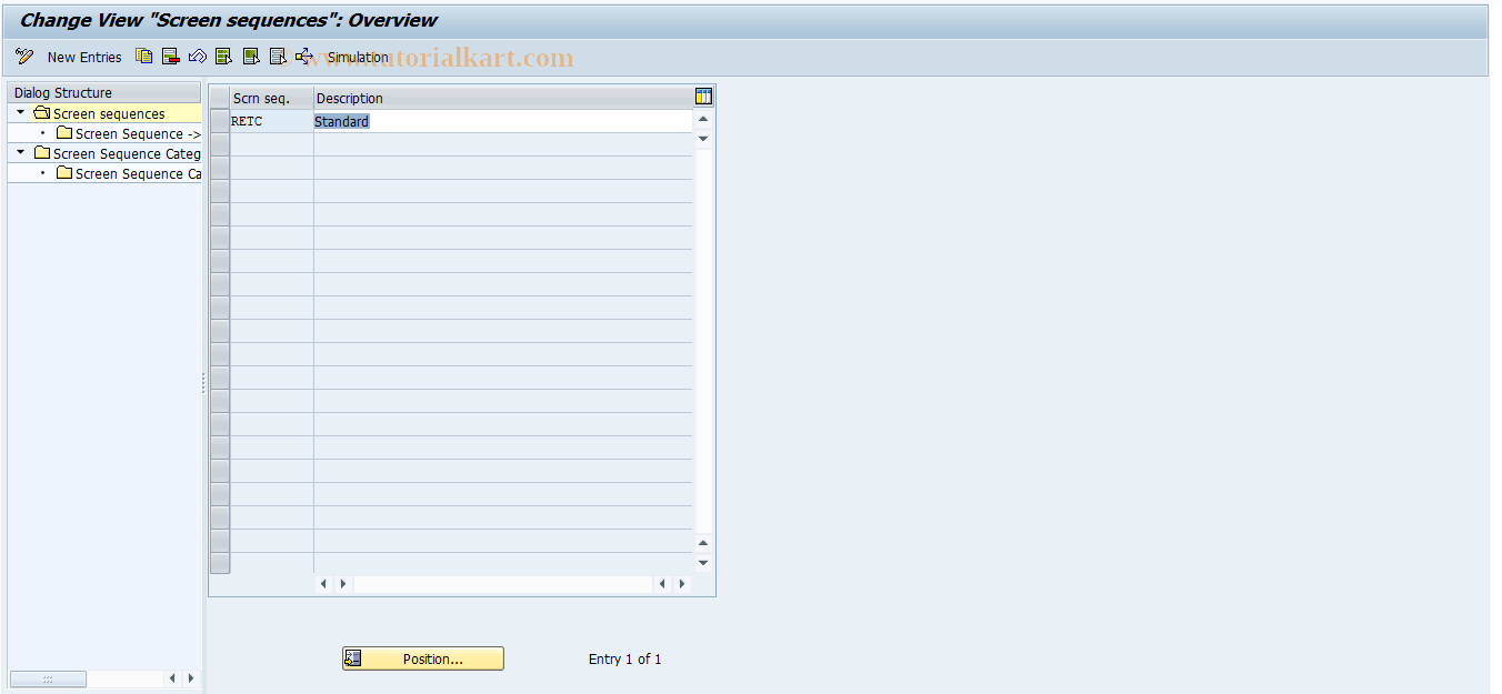 SAP TCode REITTC0006 - TC: Screen Sequences