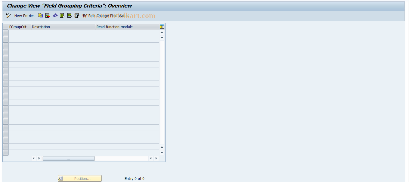 SAP TCode REITTC0012 - TC: Field Modification Criteria