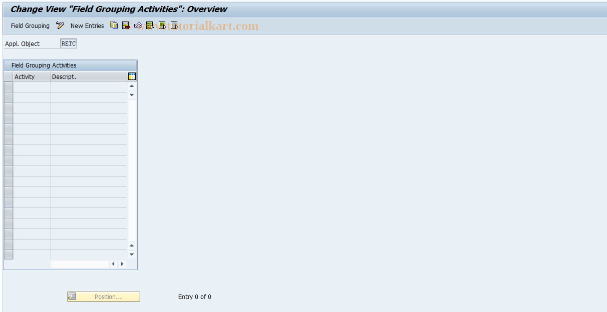 SAP TCode REITTC0019 - TC: Field Mod. per Activity (Control)