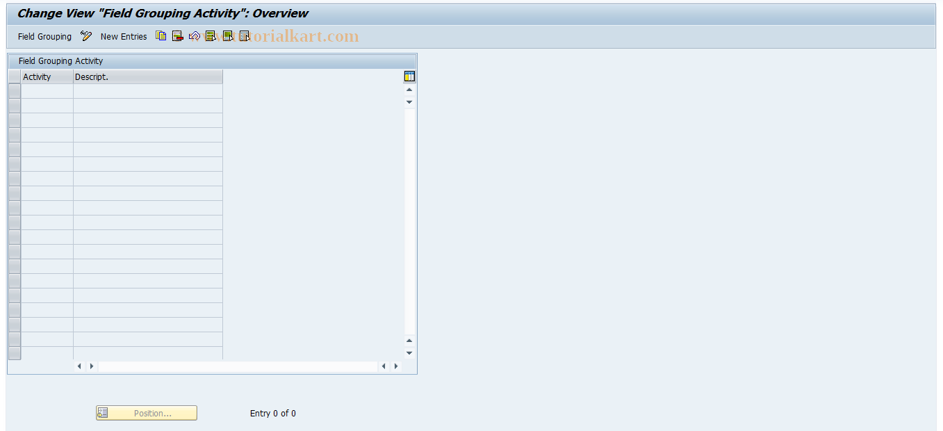 SAP TCode REITTC0100 - TC: Field Modification per Activity Cu