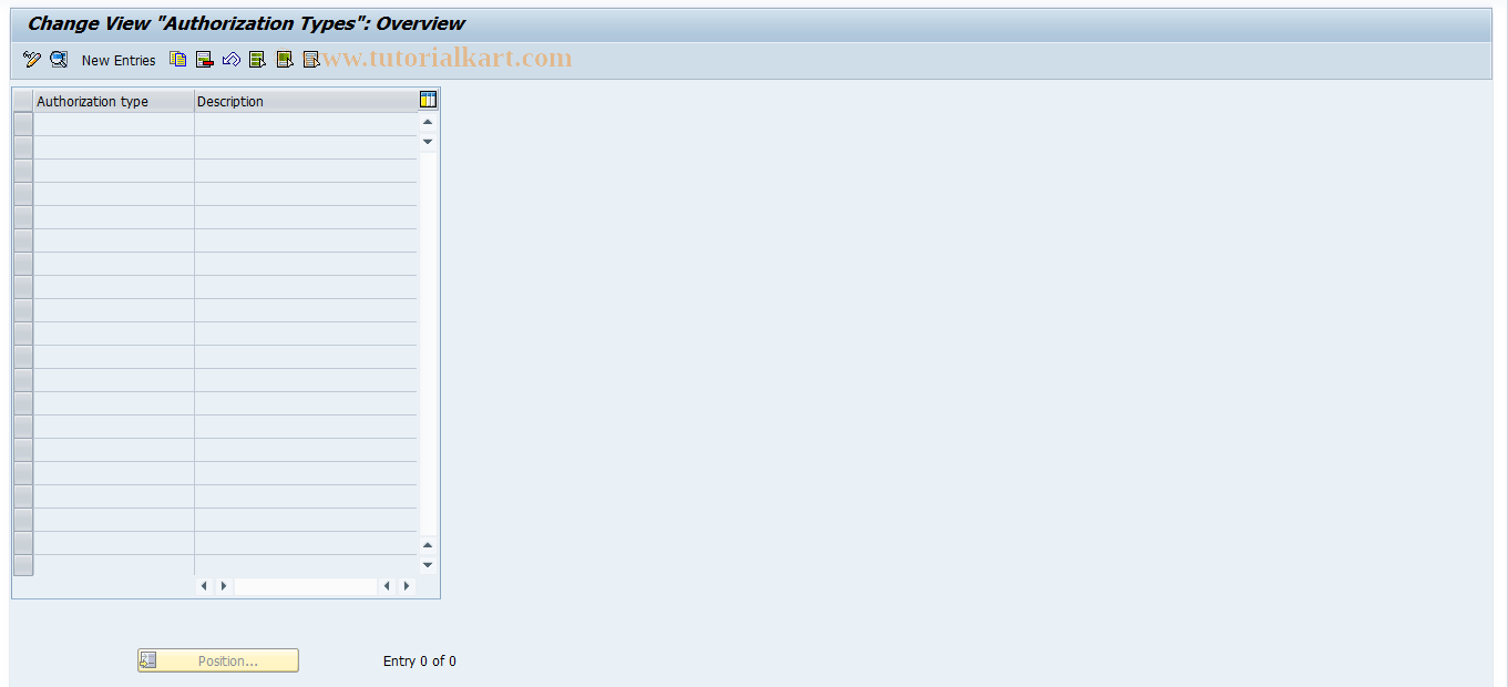 SAP TCode REITTC0102 - TC: Authorization Types