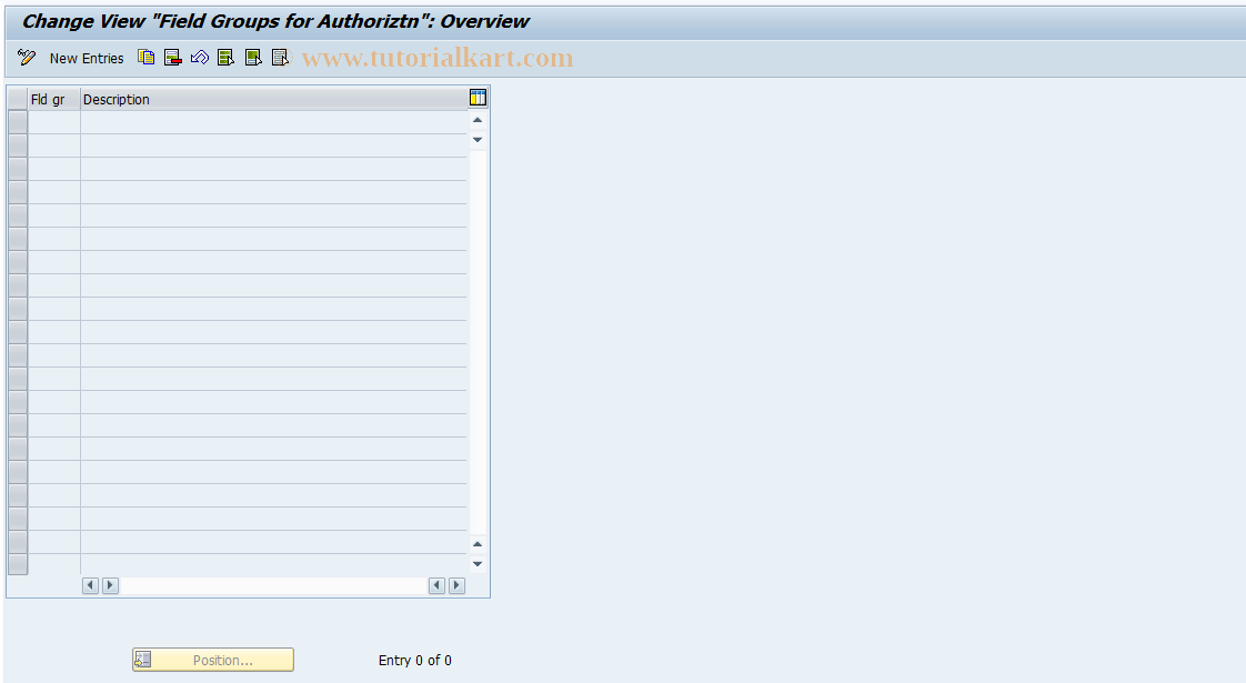 SAP TCode REITTC0103 - TC: Field Groups for Authorization