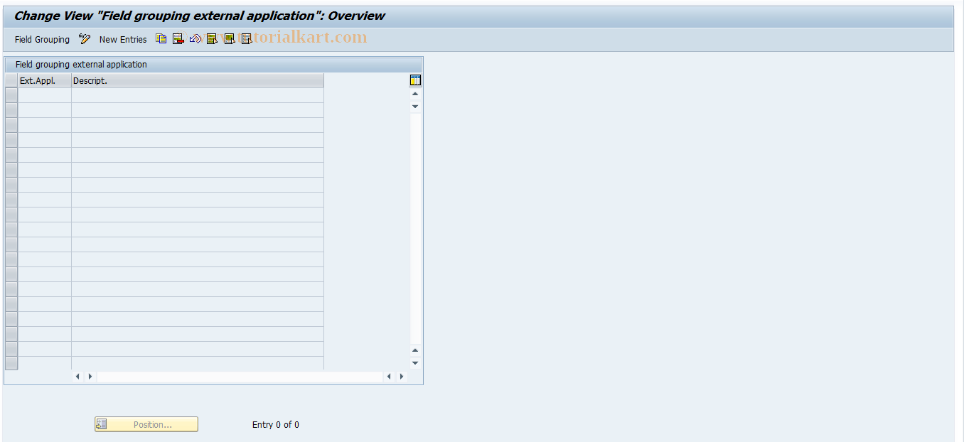 SAP TCode REITTC0105 - TC: Field Mod. per External  Application