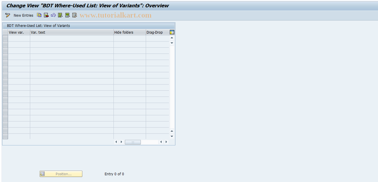 SAP TCode REITTC0107 - TC: Where-Used List: Views