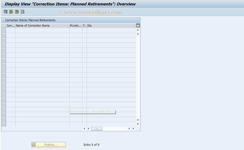 SAP TCode REITXR - Display Planned Retirements