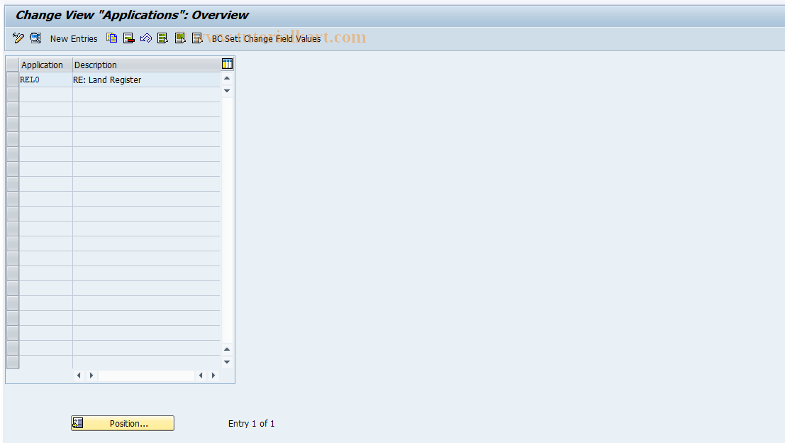 SAP TCode RELML00001 - L0: Applications