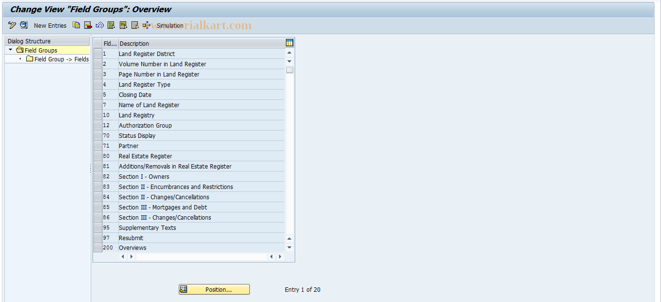 SAP TCode RELML00002 - L0: Field Groups