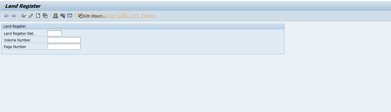 SAP TCode RELMLR - Process Land Register