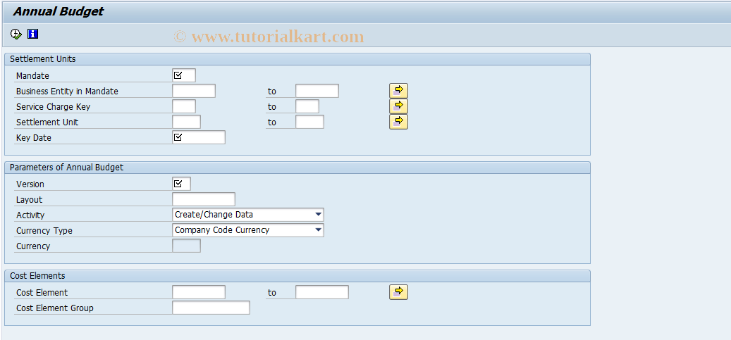 SAP TCode REMMBUDGET - Create Annual Budget