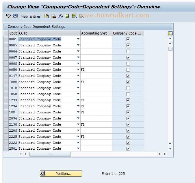 SAP TCode REMMCCSET - Company-Code-Dependent Settings