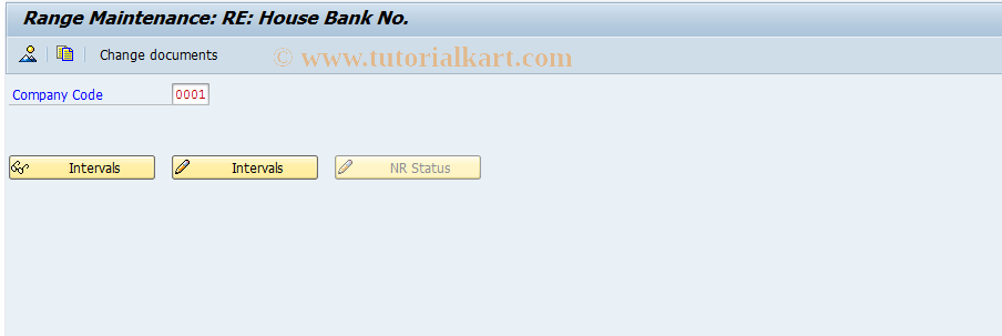 SAP TCode REMMHB - Number Range Maintenance  for House Banks