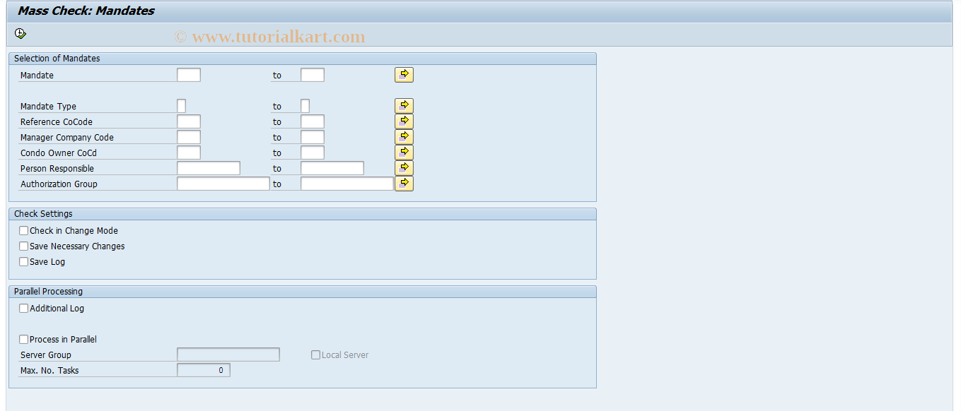 SAP TCode REMMMNCHECK - Mass Check: Mandates