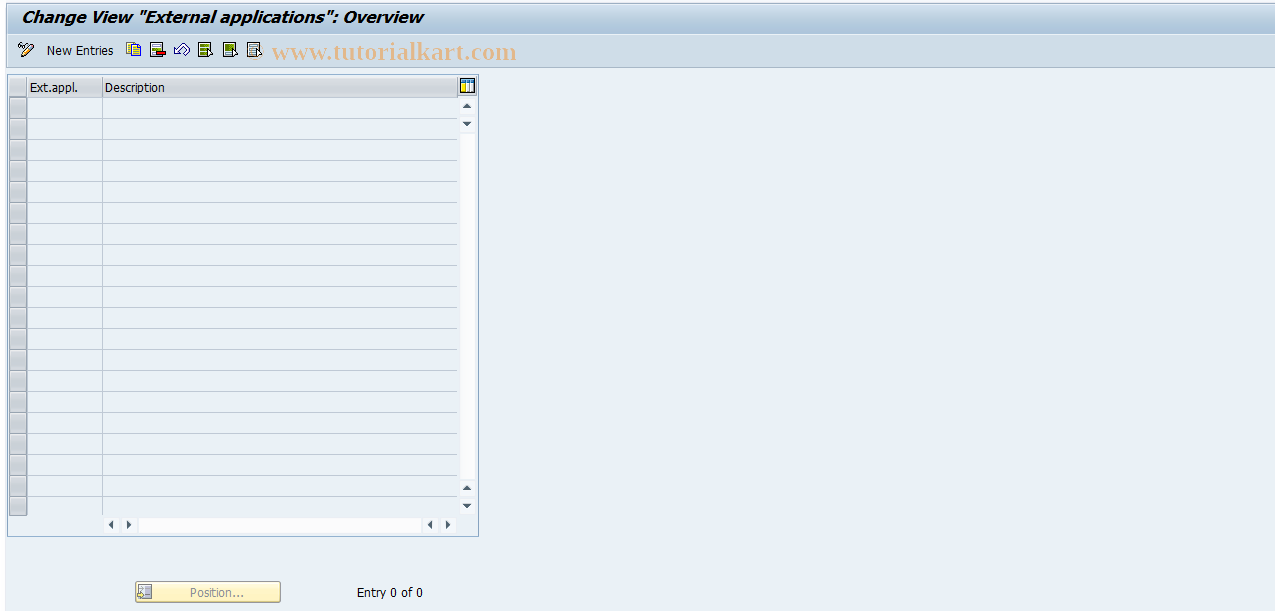 SAP TCode REMN0017 - MN: External Applications