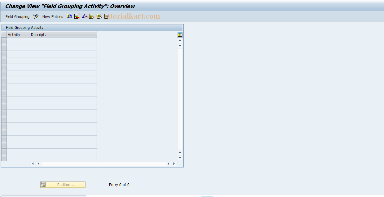 SAP TCode REMN0100 - MN: Field Modific. per Acktivity Custo