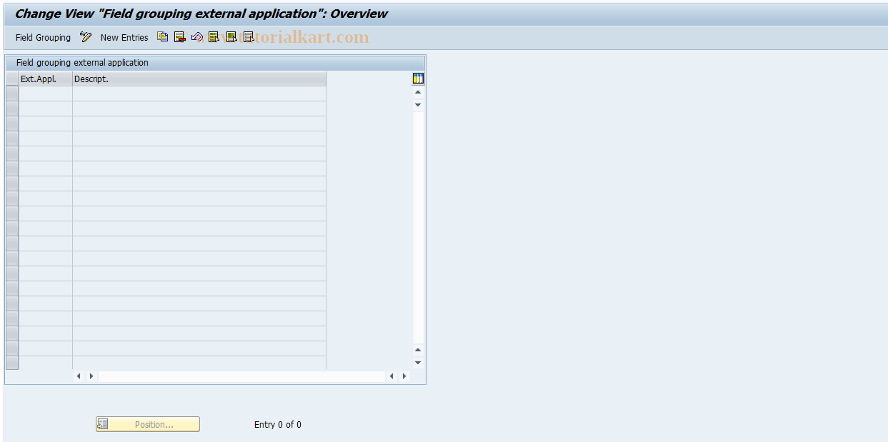 SAP TCode REMN0105 - MN: Field Mod. per External Applic.