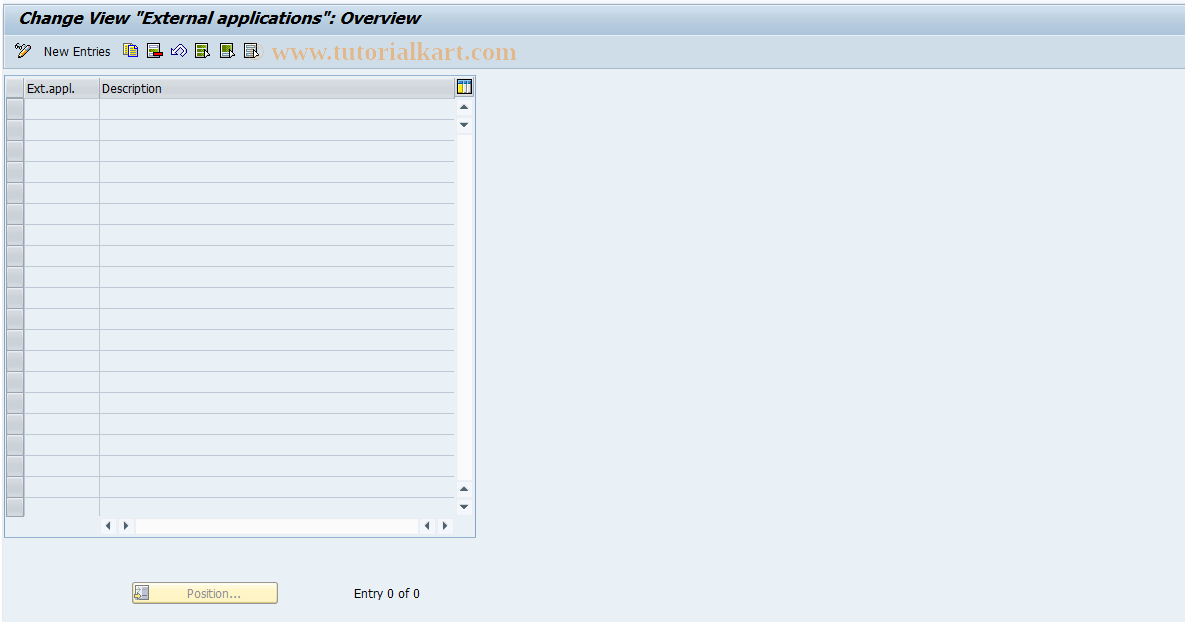 SAP TCode REOROF0017 - OF: External Applications