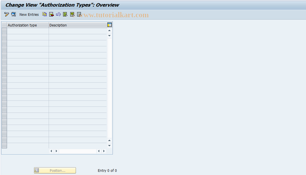SAP TCode REOROF0102 - OF: Authorization Types