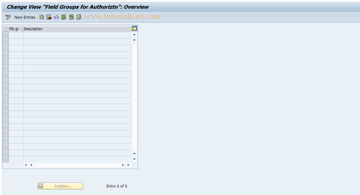 SAP TCode REOROF0103 - OF: Field Groups for Authorization