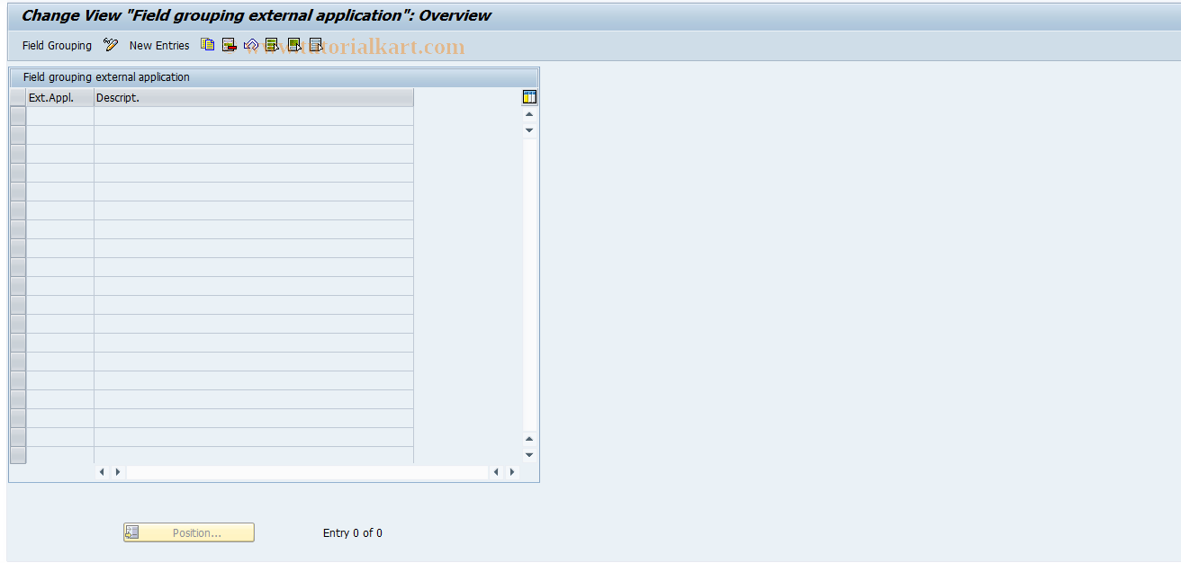 SAP TCode REOROF0105 - OF: Field Mod. per External  Application