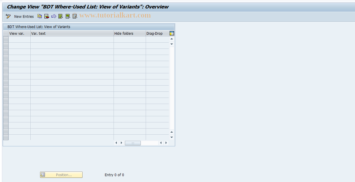 SAP TCode REOROF0107 - OF: Where-Used List: Views