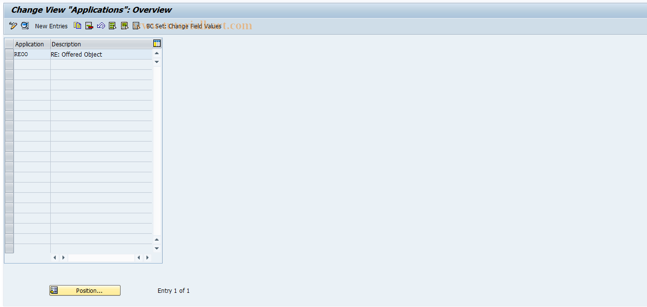 SAP TCode REOROO0001 - OO: Applications
