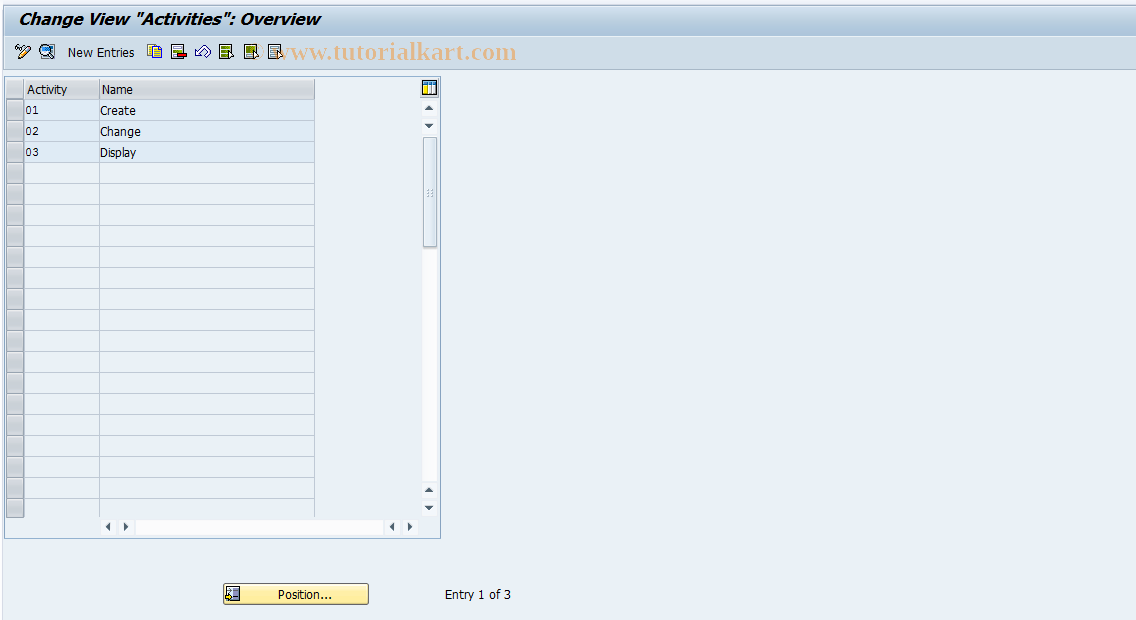 SAP TCode REOROO0018 - OO: Activities