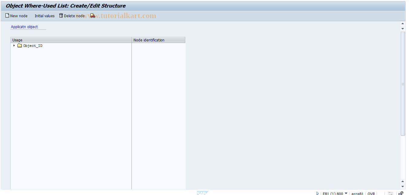 SAP TCode REOROO0022 - OO: Where-Used List: Structure