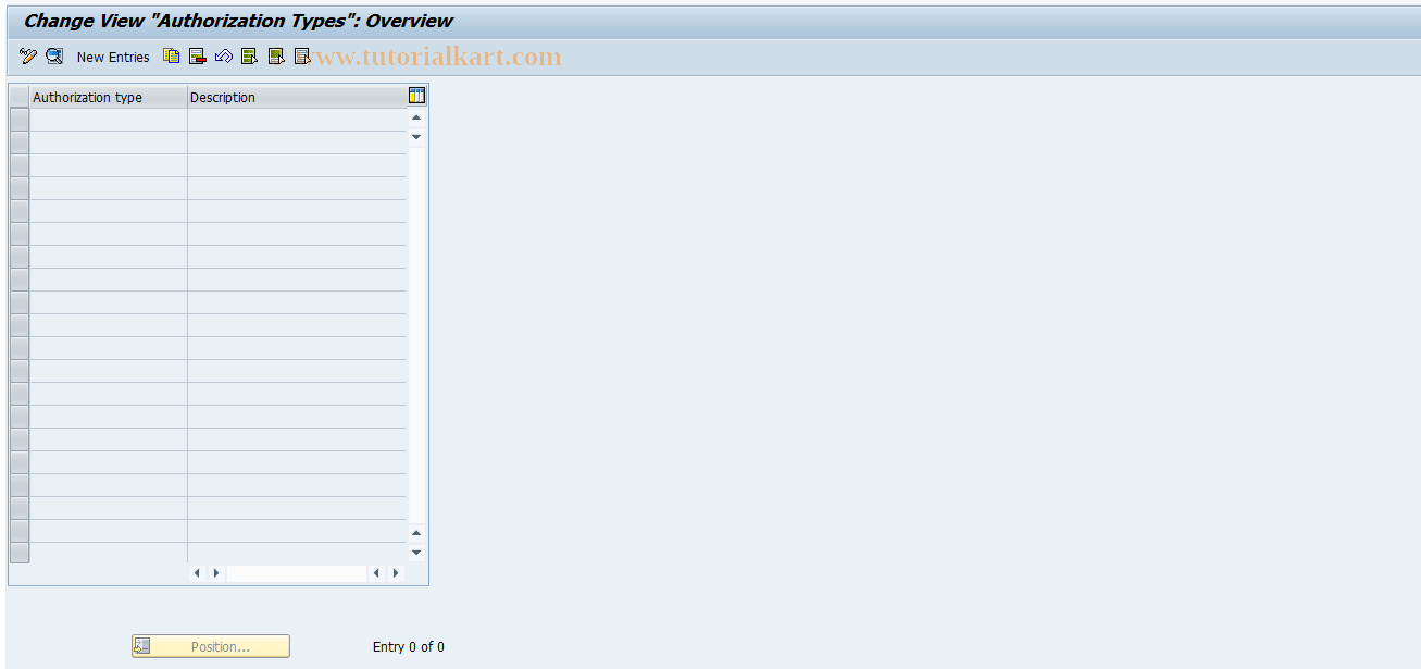 SAP TCode REOROO0102 - OO: Authorization Types