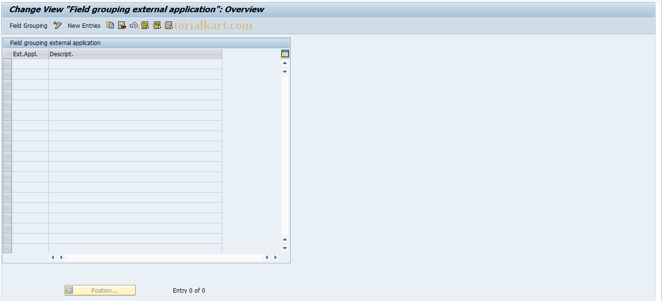 SAP TCode REOROO0105 - OO: Field Mod. per External  Application