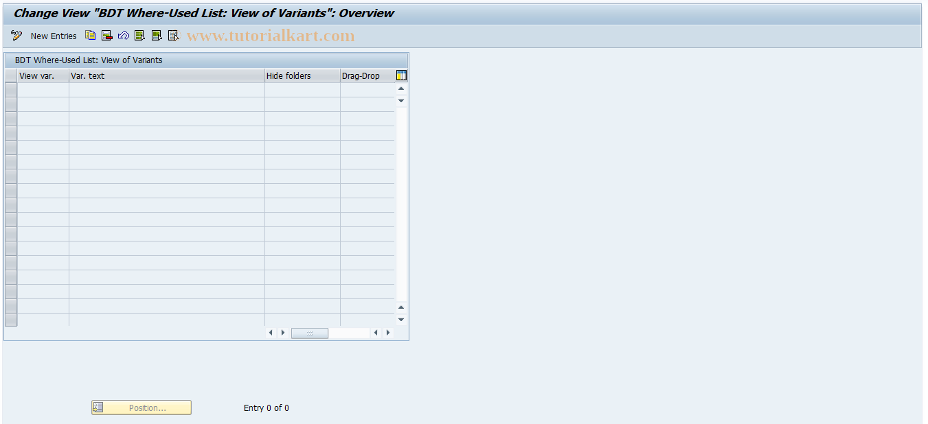 SAP TCode REOROO0107 - OO: Where-Used List: Views