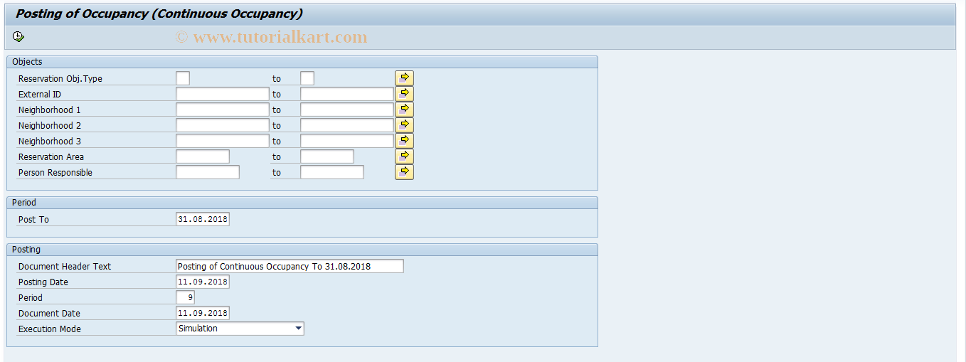 SAP TCode REORRSPOST - Posting of Reservation