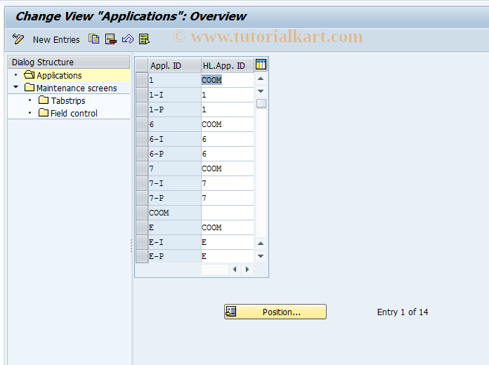 SAP TCode REPP1 - CO-OM-IS User Settings: Customizing