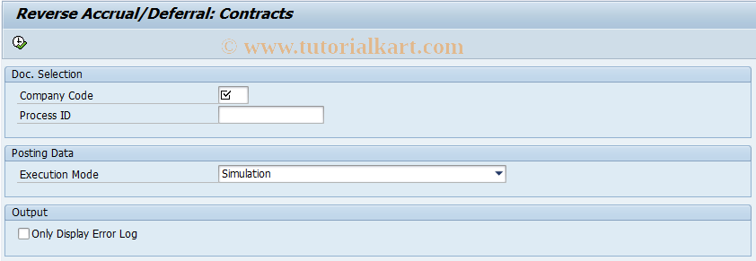 SAP TCode RERAALCNRV - Accrual/Deferral: Reverse Contracts