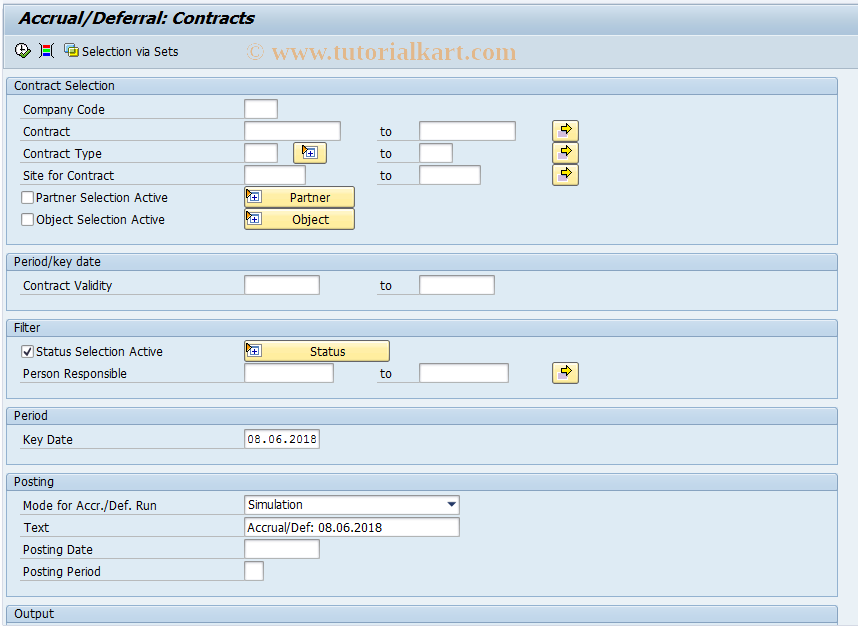 SAP TCode RERAALCN_PD - Accr/Deferral: Contracts PstgDate