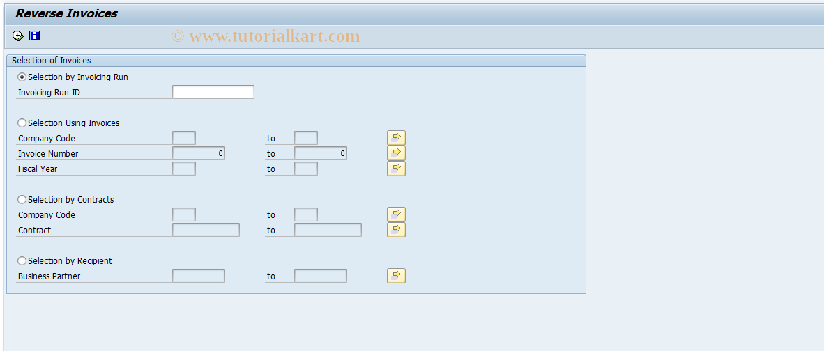 SAP TCode RERAIVRV - Reverse Invoices