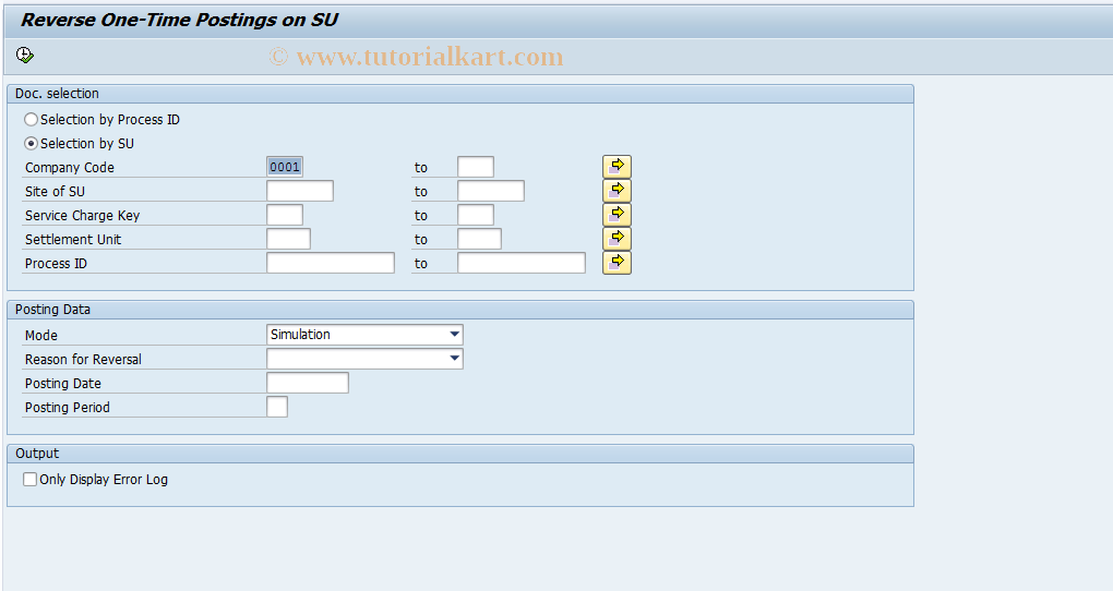 SAP TCode RERAOPSUTPRV - Reverse Transfer Posting for SU