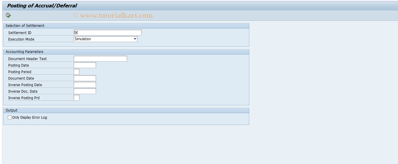 SAP TCode RESCBCAL - Posting of Accrual/Deferral