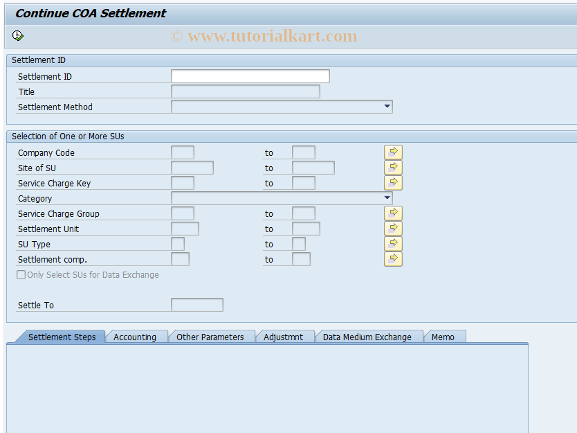 rescchco-sap-tcode-continue-coa-settlement-transaction-code