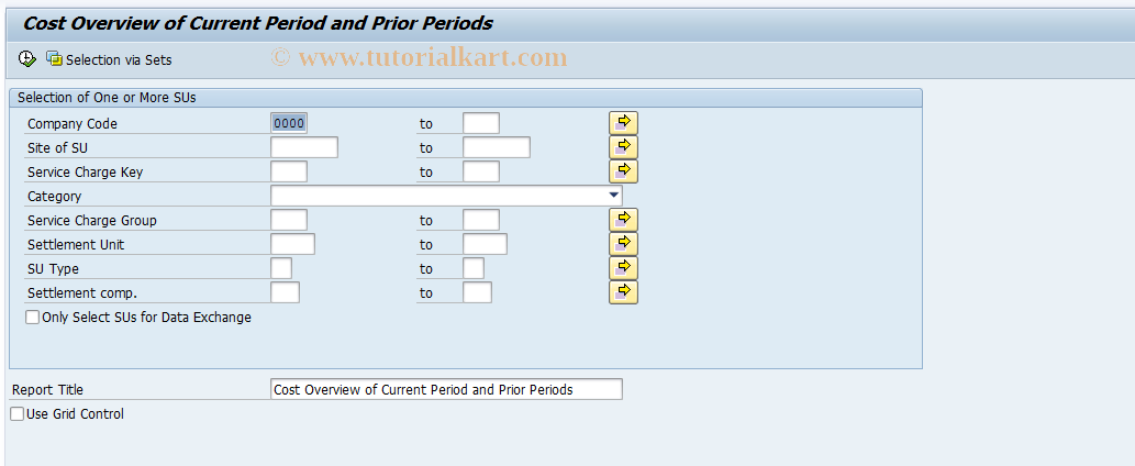 SAP TCode RESCGC - Cost Overview