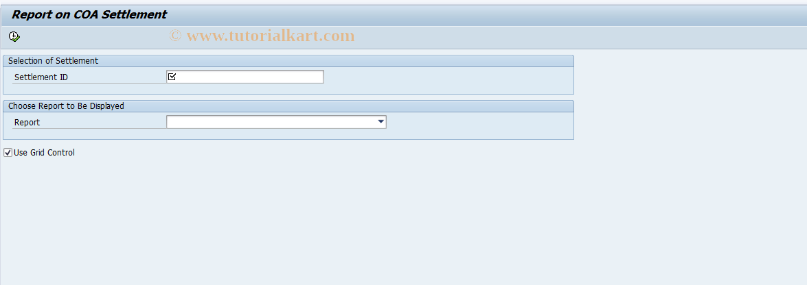 SAP TCode RESCISCO - Report on COA Settlement