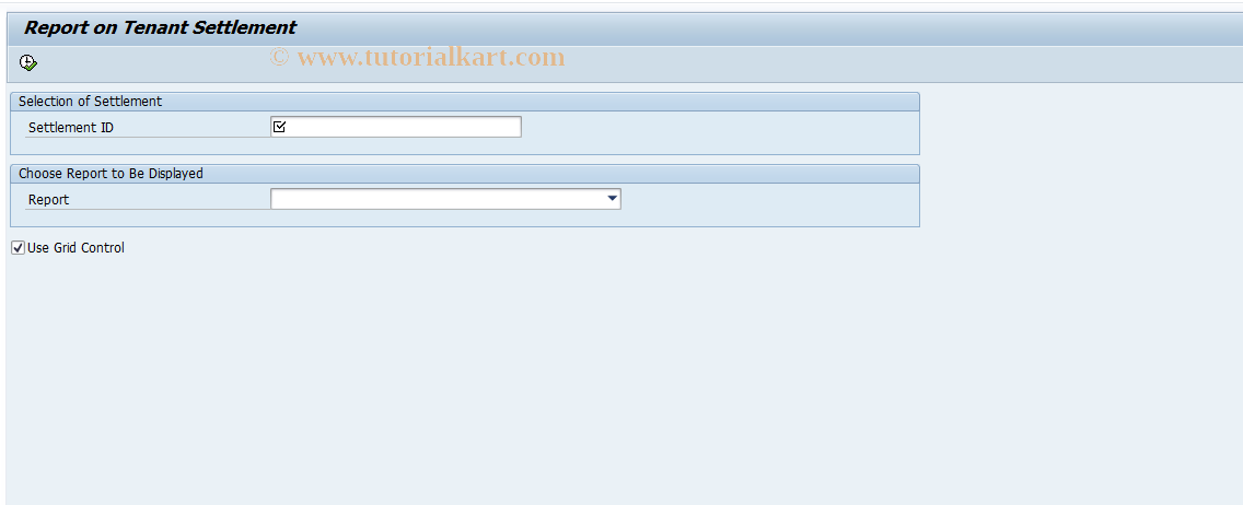 SAP TCode RESCISTN - Report on Tenant Settlement
