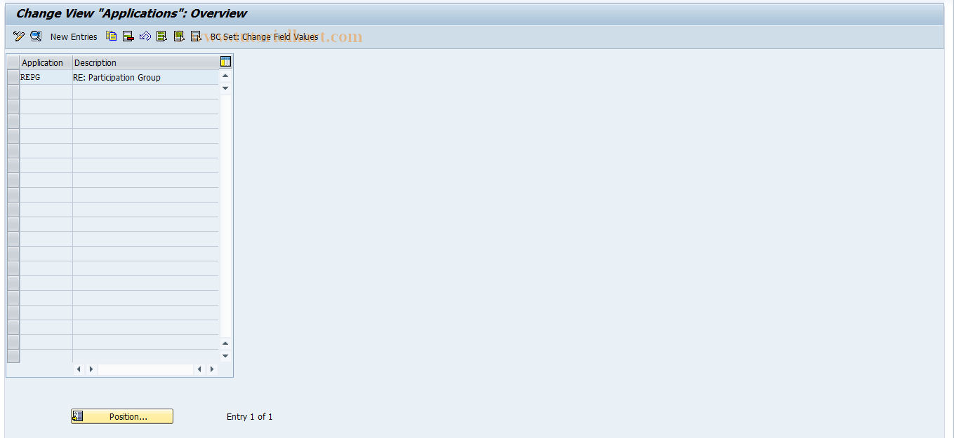SAP TCode RESCPG0001 - PG: Applications