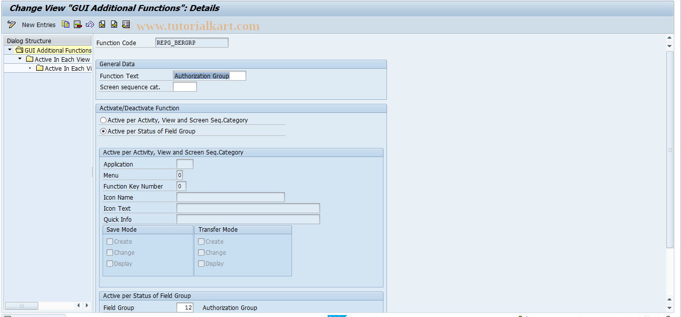 SAP TCode RESCPG0009 - PG: CUA Additional Functions