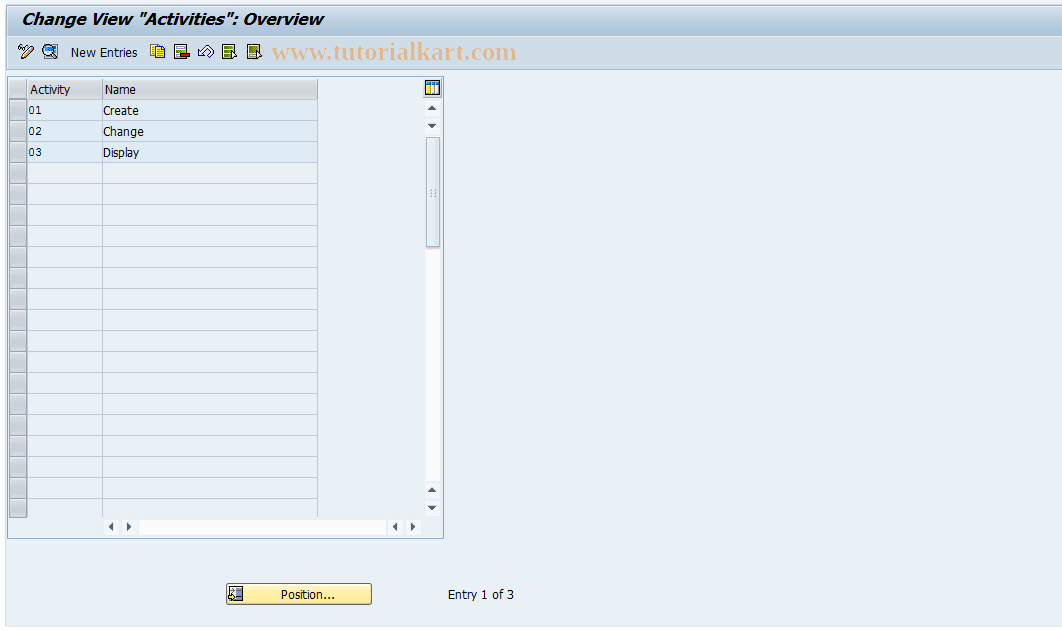 SAP TCode RESCPG0018 - PG: Activities