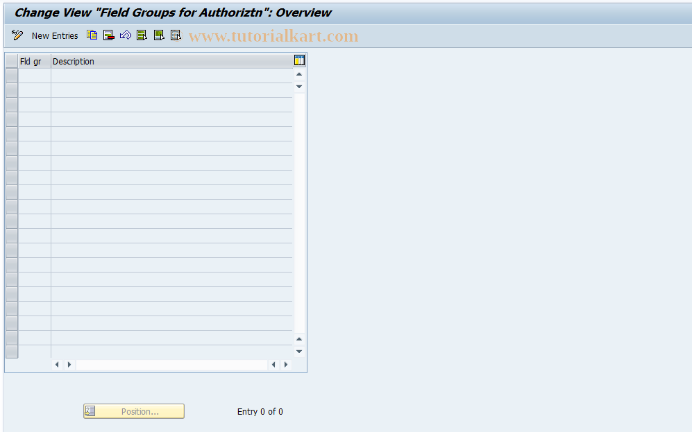 SAP TCode RESCPG0103 - PG: Field Groups for Authorization
